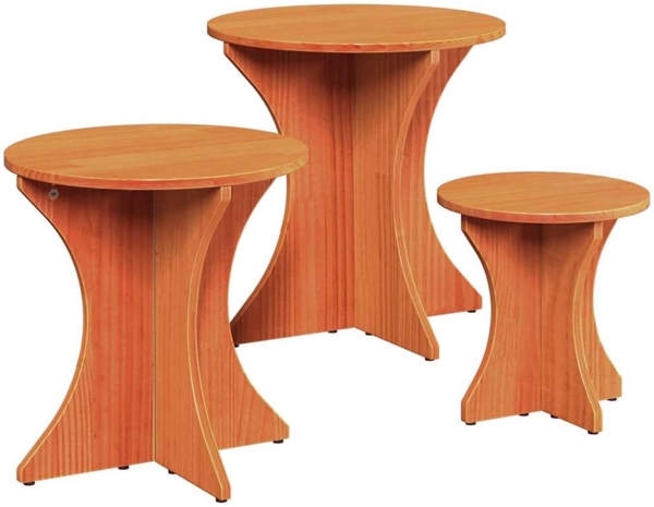 vidaXL Couchtisch 3 pcs Wachsbraun 873570