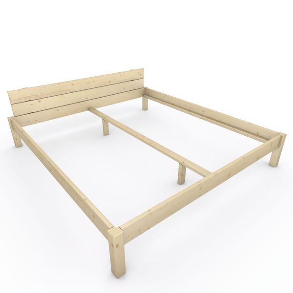 Pfostenbett "metallarm" Fichte Holzbett "Daybett" 200 x 220cm 38cm Doppelbett
