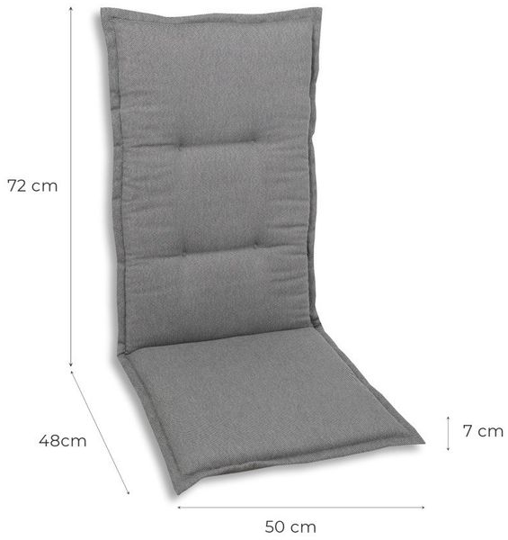 GO-DE Hochlehner-Auflage 120 cm x 50 cm x 7 cm, grau Bild 2