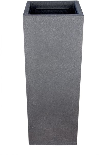 BigDean Pflanzsäule in Stein-Optik - 80 x 30 x 30 cm - hoher Pflanzkübel in Anthrazit - Säule mit glatter Oberfläche - für Innen & Außen - frostsicher