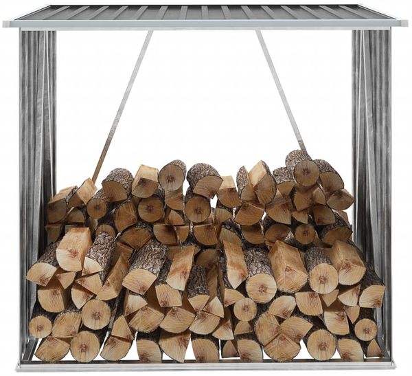 vidaXL Brennholzlager Verzinkter Stahl 163 x 83 x 154 cm Anthrazit 47091