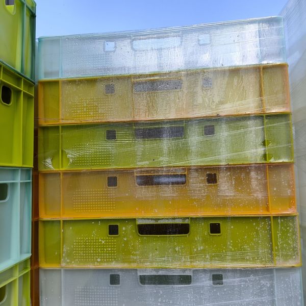 Fleischerkiste Metzgerkiste E1 E2 E3 mit Farbverlauf HDPE lebensmittelecht stapelbar Lagerkiste Made in Germany