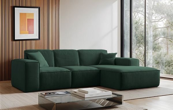 Kaiser Möbel Ecksofa Eckcouch SIENA L-Form, Stoff Poso/Salvador/Maloy/Artico/Velo, Einzelsofa, Bequem, originelles Design, praktisch, viele Farben