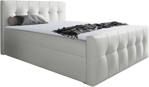 Boxspringbett Libuna, Weiß, 140x200 cm