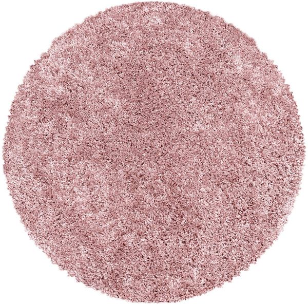 HomebyHome Teppich Rund Hochflor 80 cm Rund - Shaggy Teppich Wohnzimmer Rosa-2 Extra Weich und Flauschig - Langflor Teppiche für Schlafzimmer, Küche, Flur - Carpet, Halı, Kilim