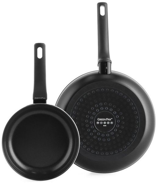 GREENPAN Pfannen-Set Essence Pfannen-Set 20 cm + 28 cm Antihaftbeschichtung Backofenfest, Aluminium, Kratzfest, Keramik, alle Herdarten, Backofengeeignet Ø 20 & 28 cm