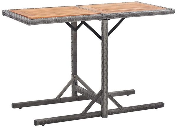 vidaXL Gartentisch Anthrazit Poly Rattan und Massivholz Akazie 46457 Bild 5