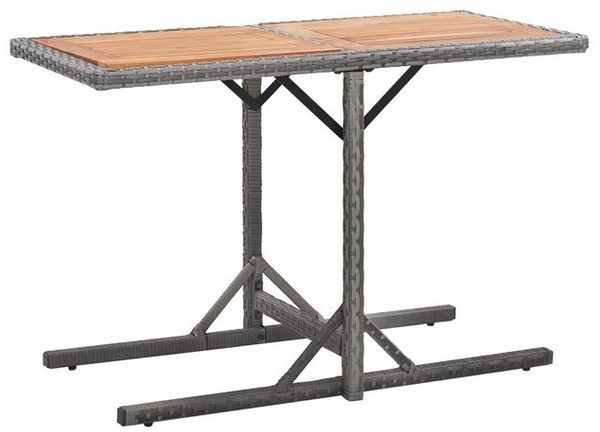 vidaXL Gartentisch Anthrazit Poly Rattan und Massivholz Akazie 46457 Bild 4
