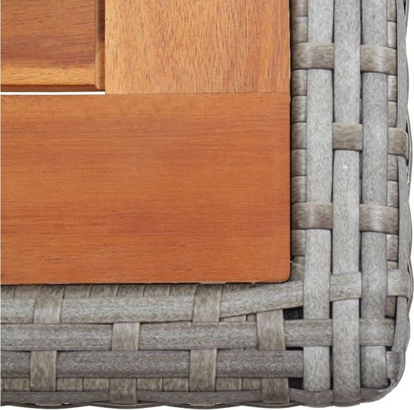 vidaXL Gartentisch Anthrazit Poly Rattan und Massivholz Akazie 46457 Bild 3