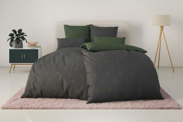 my home Wendebettwäsche STELLA, Linon, 2 teilig, Bettwäsche mit Sternen, Weihnachten, Winter Bild 1