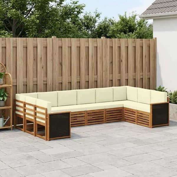 vidaXL Ecksofa Set mit Kissen 7 pcs Natur und Creme 3384881