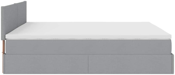 vidaXL Ottoman-Bett mit Matratze Hellgrau 160x200 cm Stoff 3311387 Bild 9