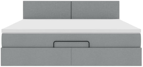 vidaXL Ottoman-Bett mit Matratze Hellgrau 160x200 cm Stoff 3311387 Bild 6