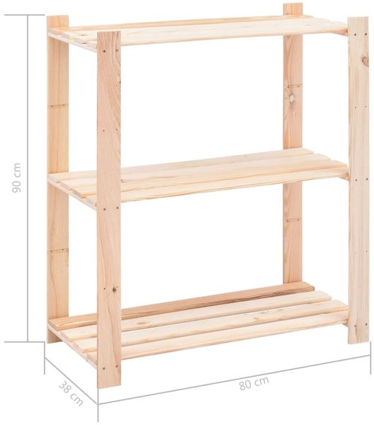 vidaXL Lagerregale 3 Böden 10 Stk. 80x38x90cm Massivholz Kiefer 150kg 3051120 Bild 8