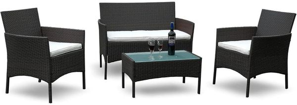 Yakimz Polyrattan Sitzgruppe 7tlg. Gartenmöbel Set Sitzpolster Tisch