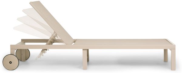 Lucca Lounger Liegestuhl Polyester Aluminium 4-Stufen Helles Taupe