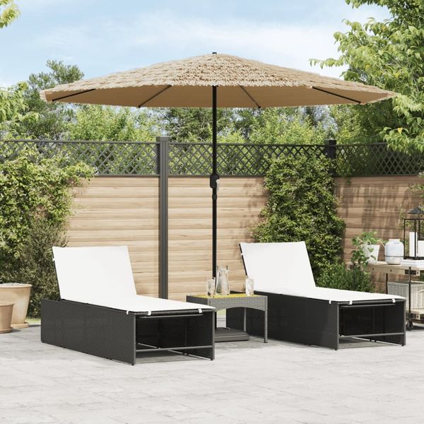vidaXL Sonnenschirm mit LED und Stahlmast Braun 324x324x247 cm 4005122