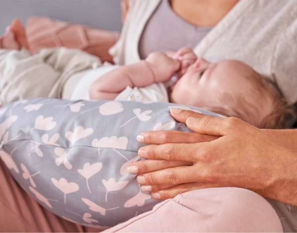 THERALINE 'Bambus Bär' das Original Stillkissen - mit Microperlenfüllung 190 cm Bild 5