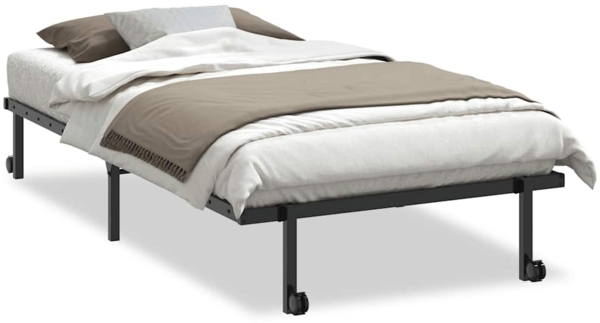 vidaXL Bettgestell ohne Matratze Klappbar Schwarz 100x200 cm Stahl 4103962