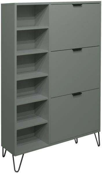 Schuhschrank Erna 95x25x141 Pinie Green matt Lack 14782-D