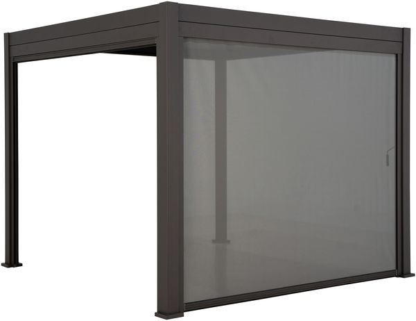 LECO Rollo 4m zur Lamellenpergola DELUXE 4x3 m, Aluminiumprofile und Kunststoffgewebe anthrazit