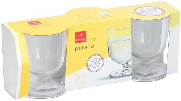 Trinkglas 3er Set 260ml 3 Stück Stielgläser Perseo Trinkglas Glas 8x11cm