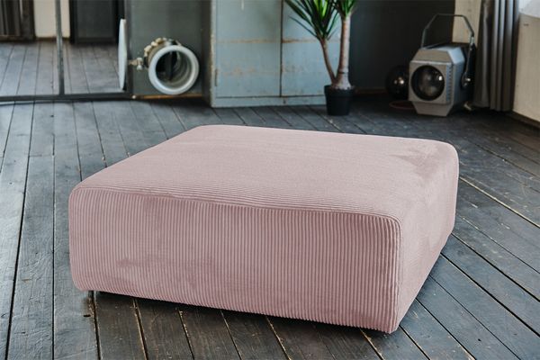 KAWOLA Hocker WIOLO SOFT Sitzelement für Modulsofa Cord rosa 43 x 111 x 111 cm