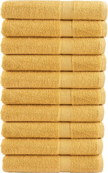 vidaXL Premium Handtücher SOLUND 10 Stk. Gold 100x200 cm 600 g/m² 137295