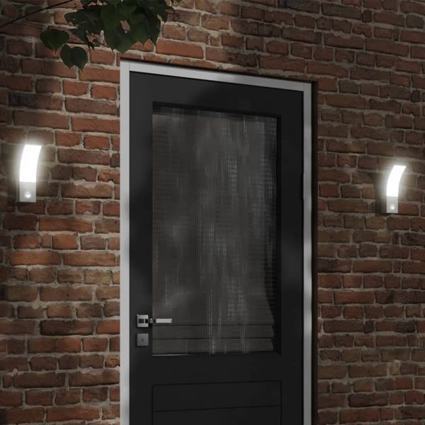 vidaXL LED-Außenwandleuchte mit Sensor Weiß Aludruckguss 4006266