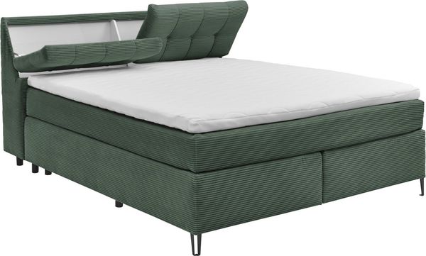 set one by Musterring Boxspringbett Fairfield, Kopfteil in Kassenoptik, Metallfuß schwarz, Breite 160 oder 180 cm Bild 3