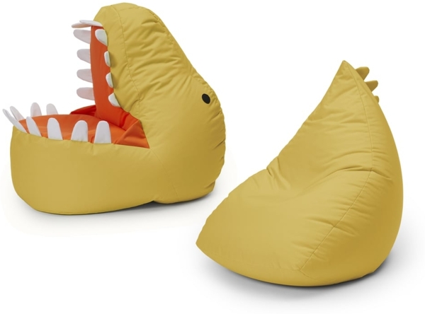 LUMALAND 'Animal Line Dino' Kindersitzsack, indoor & outdoor, Polyester senfgelb, 2 Stück