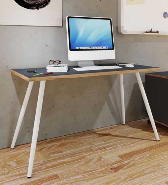 VCM Schreibtisch Salia 920921 Anthrazit / Honig-Eiche H. 70 x B. 138 x T. 50 cm Bild 3