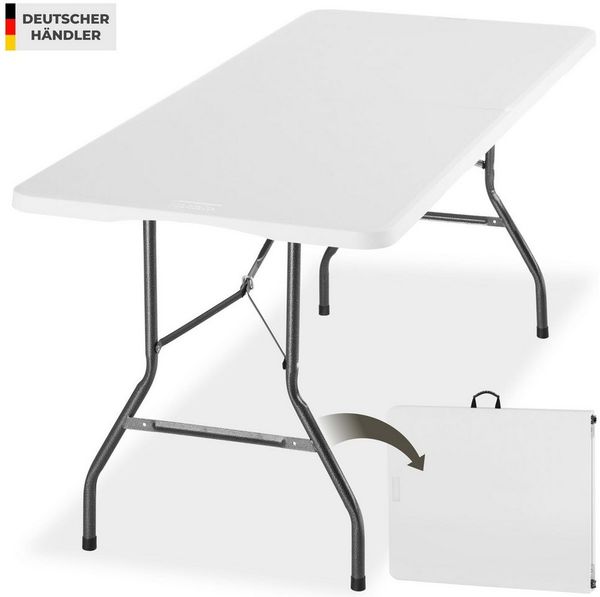 tectake Campingtisch Outdoor-Tisch klappbar, gummierter Tragegriff, 120 kg Belastbarkeit (Klapptisch Panja, 1-St, 1 tlg), Campingtisch zum Zusammenklappen in kompakter Kofferform