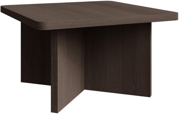 Selsey Quadratischer Couchtisch Esche Prestige – Holz Couchtisch Klein 60 cm mit geometrischer Basis, Eleganter Minimalismus im Japandi-Stil für Wohnzimmer, Modernes Design