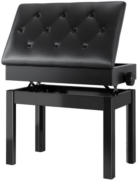 TLGREEN Klavierbank,Klavierhocker Höhenverstellbar 48-58CM (Multifunktional), Pianobank mit Stauraum,PU Lederkissen,bis 150KG Belastbar