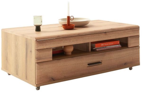 MCA furniture Couchtisch Couchtisch Naxos, auf Rollen, 115x68, Eiche Evoke (No-Set), Breite 115 cm,Tischplatte aus Massivholz