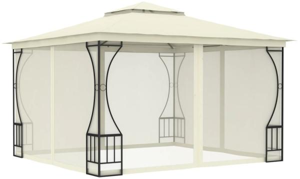 vidaXL Pavillon mit Netz 300x300x265 cm Creme 48595