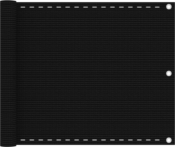 vidaXL Balkon-Sichtschutz Schwarz 75x500 cm HDPE 311030