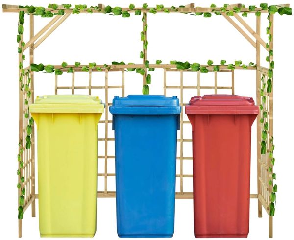 vidaXL Pergola für 3 Mülltonnen Kiefernholz Imprägniert 316064