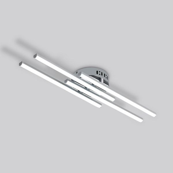 Riserva LED Deckenleuchte LED Deckenleuchte 24W Silber 4 Lichtleisten Modern 6500K 37cm