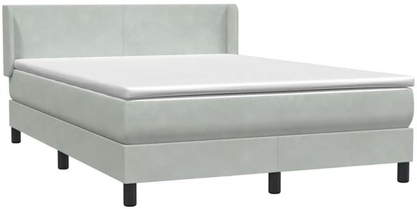vidaXL Boxspringbett mit Matratze Hellgrau 160x220 cm Samt 3317991 Bild 4