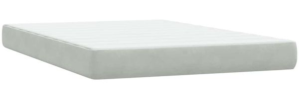 vidaXL Boxspringbett mit Matratze Hellgrau 160x220 cm Samt 3317991 Bild 6