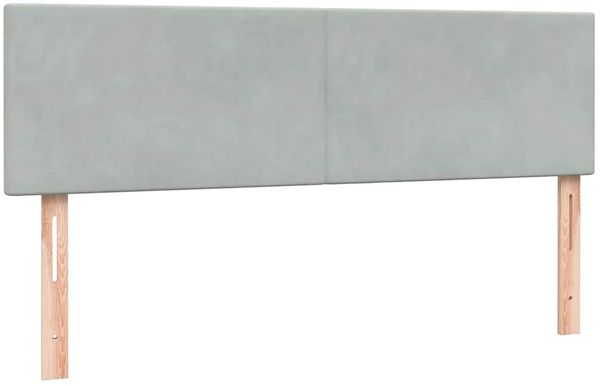 vidaXL Boxspringbett mit Matratze Hellgrau 160x220 cm Samt 3317991 Bild 7