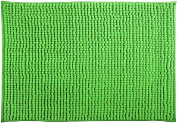 MSV Badteppich Badvorleger Duschvorleger Chenille Hochflor Badematte 40x60 cm – Basil Grün