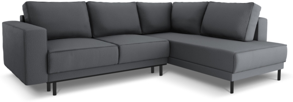 Micadoni Ecksofa Caro 5-Sitzer Strukturierter Stoff Dunkelgrau Rechts 140x208