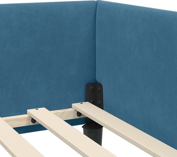 vidaXL Eckbettgestell mit Kopfteil Blau 80 cm x 200 cm Samt 42016133 Bild 8