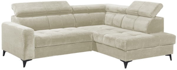 Ecksofa Bavaro elektronischer Sitztiefenverstellung und Breitcord-Bezug Ed Exciting Design Bild 2