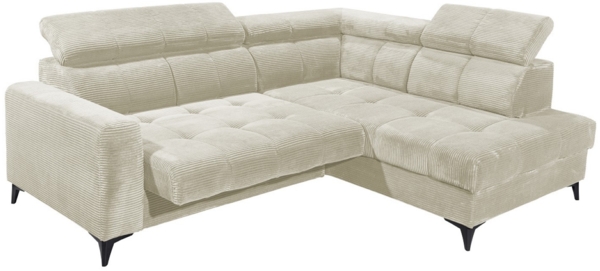 Ecksofa Bavaro elektronischer Sitztiefenverstellung und Breitcord-Bezug Ed Exciting Design Bild 3
