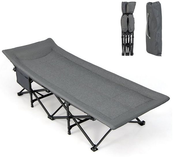 COSTWAY Feldbett Campingbett mit Seitentasche & Kopfstütze Bild 5