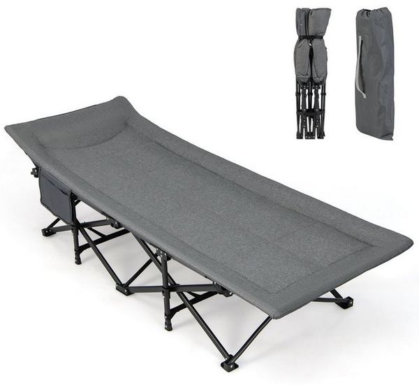 COSTWAY Feldbett Campingbett mit Seitentasche & Kopfstütze Bild 4